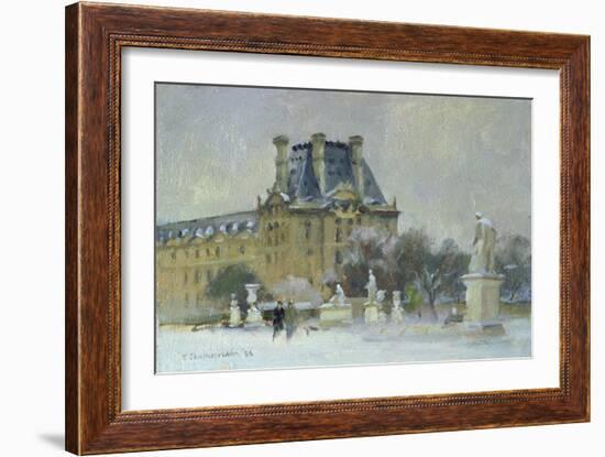 Snow in the Tuilleries, Paris, 1996-Trevor Chamberlain-Framed Giclee Print