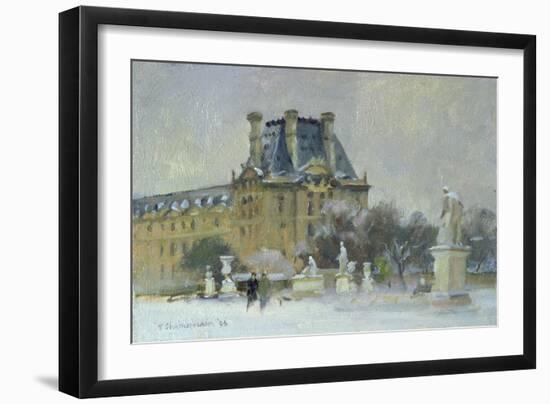 Snow in the Tuilleries, Paris, 1996-Trevor Chamberlain-Framed Giclee Print