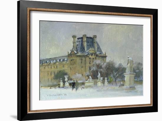 Snow in the Tuilleries, Paris, 1996-Trevor Chamberlain-Framed Giclee Print