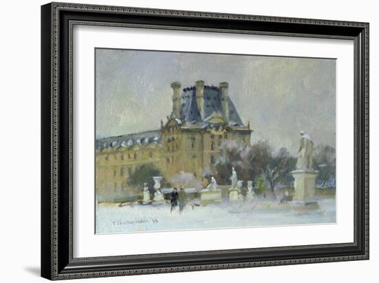 Snow in the Tuilleries, Paris, 1996-Trevor Chamberlain-Framed Giclee Print