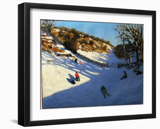 Snow in the Valley, Near Monyash, Derbyshire-Andrew Macara-Framed Giclee Print