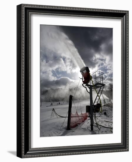 Snow is Made at Ski Roundtop in Lewisberry, Pennsylvania, December 8, 2006-Carolyn Kaster-Framed Photographic Print