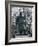 Snow is Seen on a Statue of the Late British Prime Minister Sir Winston Churchill-Matt Dunham-Framed Photographic Print