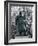 Snow is Seen on a Statue of the Late British Prime Minister Sir Winston Churchill-Matt Dunham-Framed Photographic Print