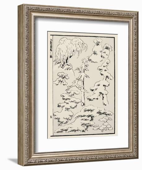 Snow-Laden Trees-Katsushika Hokusai-Framed Giclee Print