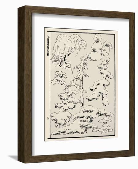 Snow-Laden Trees-Katsushika Hokusai-Framed Giclee Print