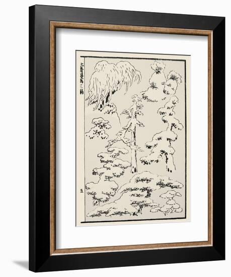 Snow-Laden Trees-Katsushika Hokusai-Framed Giclee Print