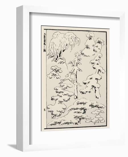 Snow-Laden Trees-Katsushika Hokusai-Framed Giclee Print