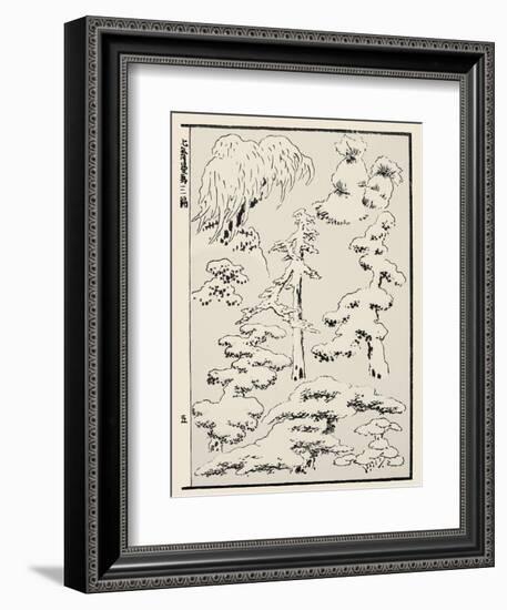 Snow-Laden Trees-Katsushika Hokusai-Framed Giclee Print