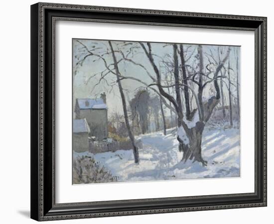 Snow Landscape in Louveciennes (Louveciennes, Chemin De Creux, Louveciennes, Neige), 1872-Canaletto-Framed Giclee Print