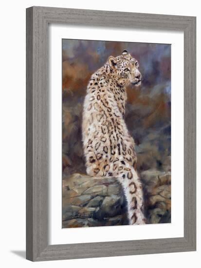 Snow Leopard 2-David Stribbling-Framed Art Print