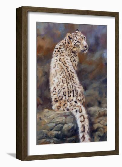 Snow Leopard 2-David Stribbling-Framed Art Print
