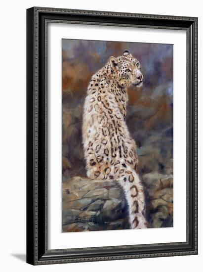 Snow Leopard 2-David Stribbling-Framed Art Print