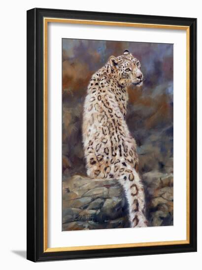 Snow Leopard 2-David Stribbling-Framed Art Print