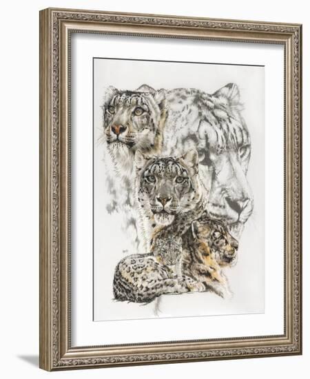 Snow Leopard and Ghost Image-Barbara Keith-Framed Giclee Print