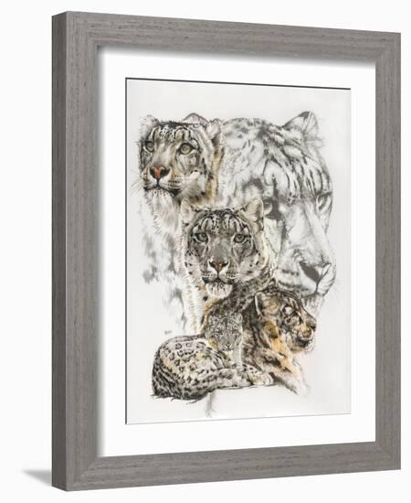 Snow Leopard and Ghost Image-Barbara Keith-Framed Giclee Print