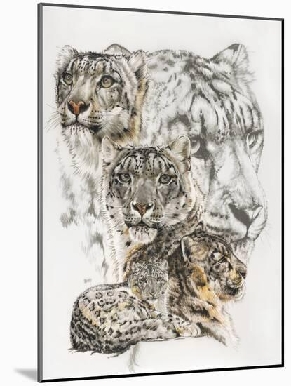 Snow Leopard and Ghost Image-Barbara Keith-Mounted Giclee Print