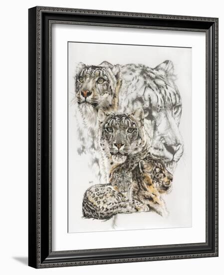 Snow Leopard and Ghost Image-Barbara Keith-Framed Giclee Print