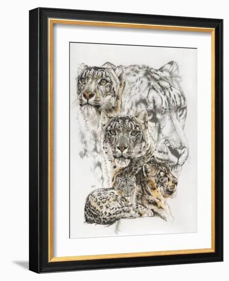 Snow Leopard and Ghost Image-Barbara Keith-Framed Giclee Print