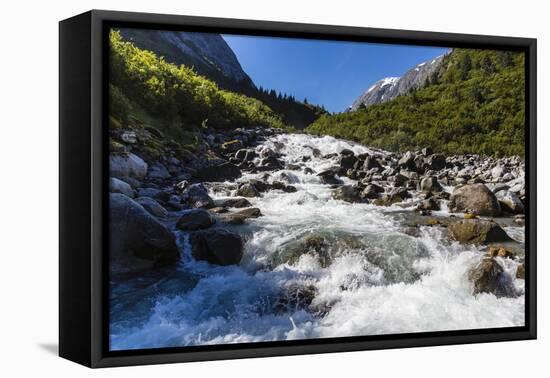 Snow-Melt Waterfall in Tracy Arm-Ford's Terror Wilderness Area-Michael Nolan-Framed Premier Image Canvas