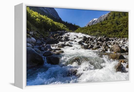 Snow-Melt Waterfall in Tracy Arm-Ford's Terror Wilderness Area-Michael Nolan-Framed Premier Image Canvas