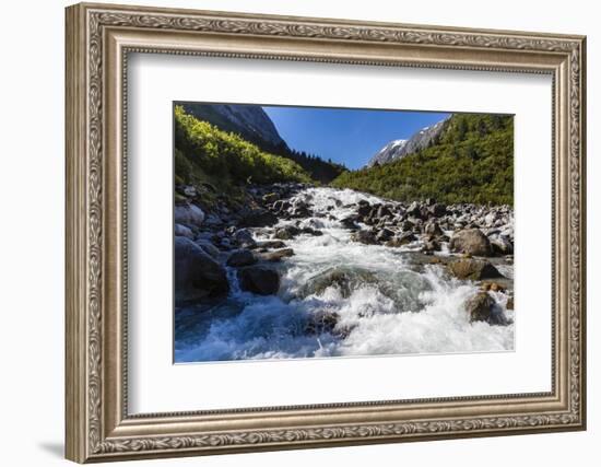 Snow-Melt Waterfall in Tracy Arm-Ford's Terror Wilderness Area-Michael Nolan-Framed Photographic Print