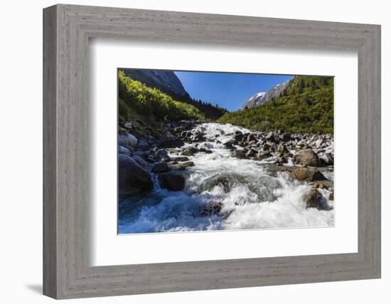 Snow-Melt Waterfall in Tracy Arm-Ford's Terror Wilderness Area-Michael Nolan-Framed Photographic Print