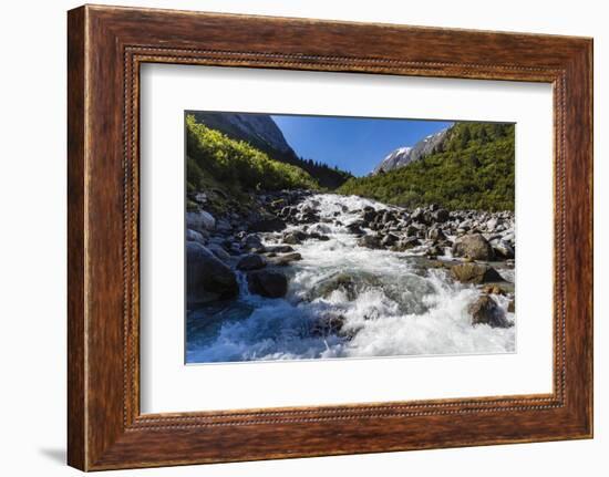 Snow-Melt Waterfall in Tracy Arm-Ford's Terror Wilderness Area-Michael Nolan-Framed Photographic Print