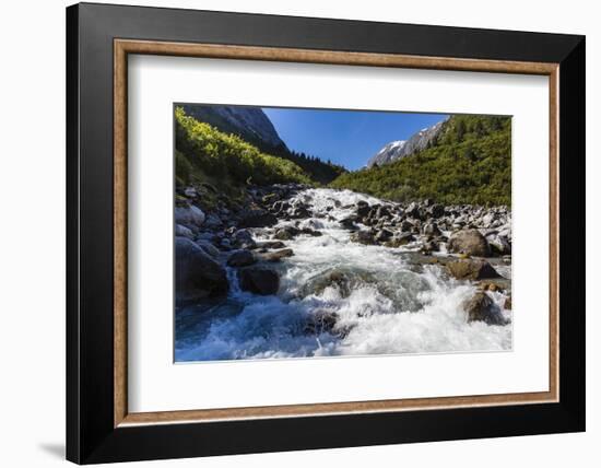 Snow-Melt Waterfall in Tracy Arm-Ford's Terror Wilderness Area-Michael Nolan-Framed Photographic Print