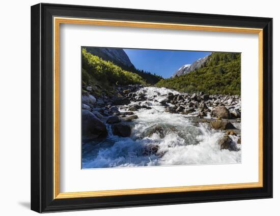 Snow-Melt Waterfall in Tracy Arm-Ford's Terror Wilderness Area-Michael Nolan-Framed Photographic Print