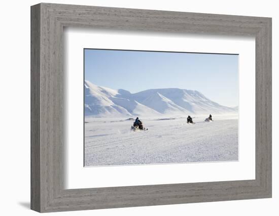 Snow Mobiles, Adventdalen Valley, Longyearbyen-Stephen Studd-Framed Photographic Print