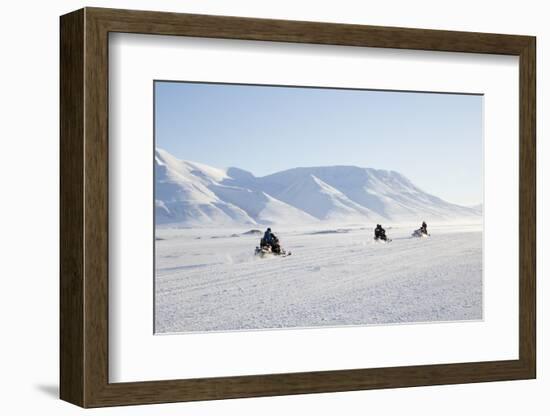 Snow Mobiles, Adventdalen Valley, Longyearbyen-Stephen Studd-Framed Photographic Print