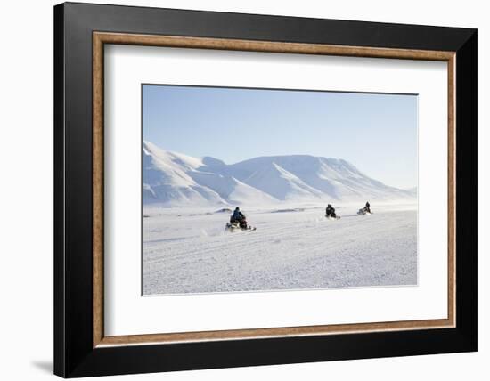 Snow Mobiles, Adventdalen Valley, Longyearbyen-Stephen Studd-Framed Photographic Print