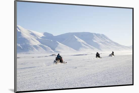 Snow Mobiles, Adventdalen Valley, Longyearbyen-Stephen Studd-Mounted Photographic Print