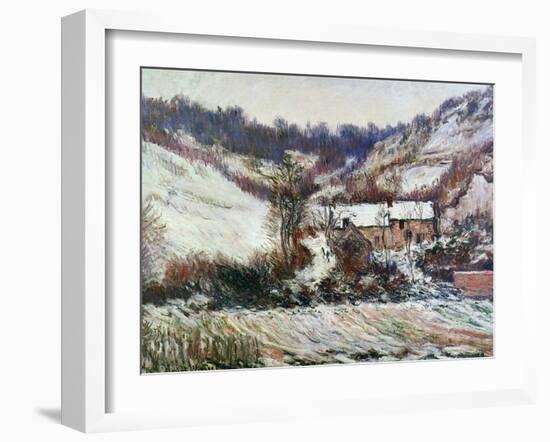 Snow Near Falaise, Normandy, c.1885-86-Claude Monet-Framed Giclee Print