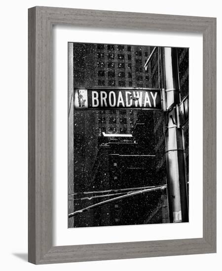 Snow on Broadway-Bill Carson Photography-Framed Art Print