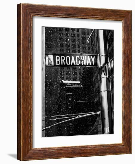 Snow on Broadway-Bill Carson Photography-Framed Art Print