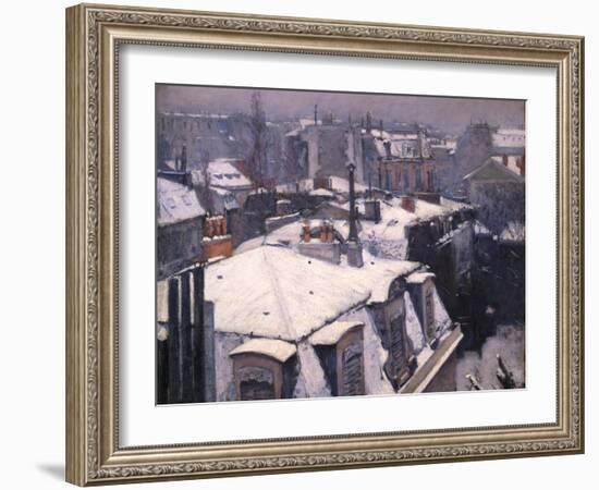 Snow on Roofs, 1878-Gustave Caillebotte-Framed Giclee Print