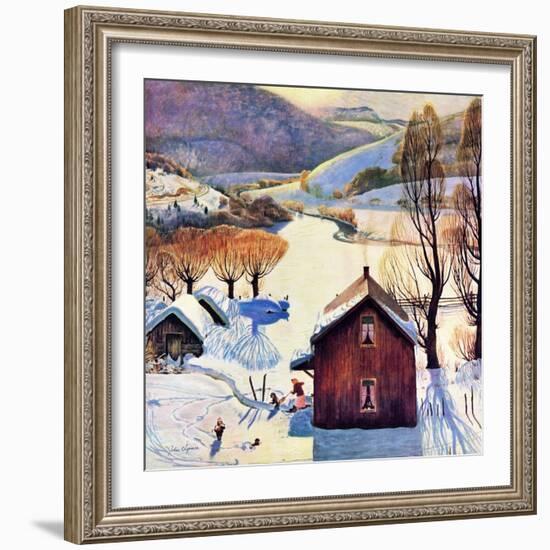 "Snow on the Farm", December 22, 1956-John Clymer-Framed Giclee Print