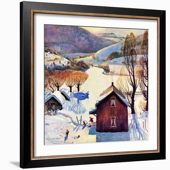 "Snow on the Farm", December 22, 1956-John Clymer-Framed Giclee Print