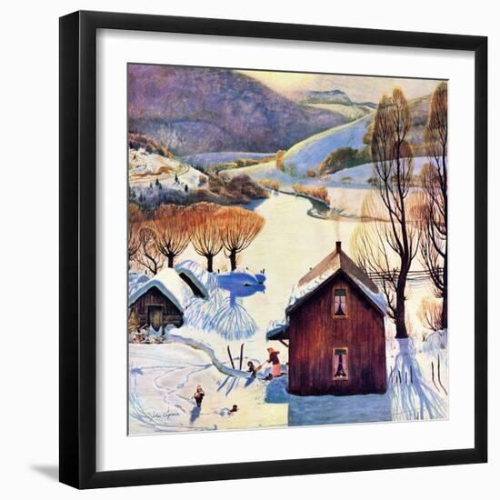 "Snow on the Farm", December 22, 1956-John Clymer-Framed Giclee Print