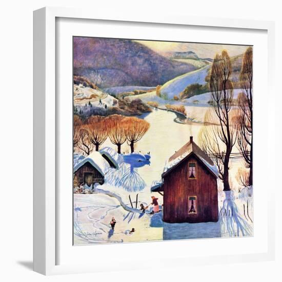 "Snow on the Farm", December 22, 1956-John Clymer-Framed Giclee Print