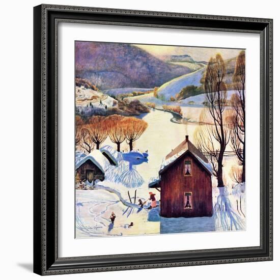 "Snow on the Farm", December 22, 1956-John Clymer-Framed Giclee Print