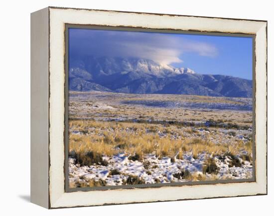 Snow on the Sandia Mountains and High Plains Near Albuquerque, New Mexico-null-Framed Premier Image Canvas