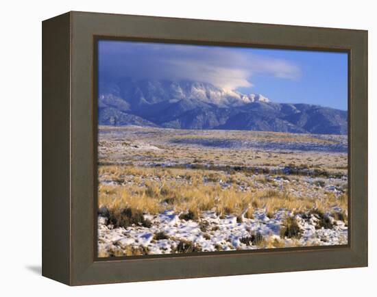 Snow on the Sandia Mountains and High Plains Near Albuquerque, New Mexico-null-Framed Premier Image Canvas