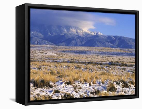 Snow on the Sandia Mountains and High Plains Near Albuquerque, New Mexico-null-Framed Premier Image Canvas