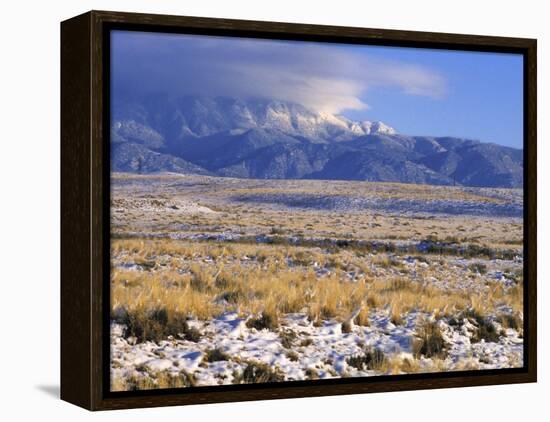 Snow on the Sandia Mountains and High Plains Near Albuquerque, New Mexico-null-Framed Premier Image Canvas