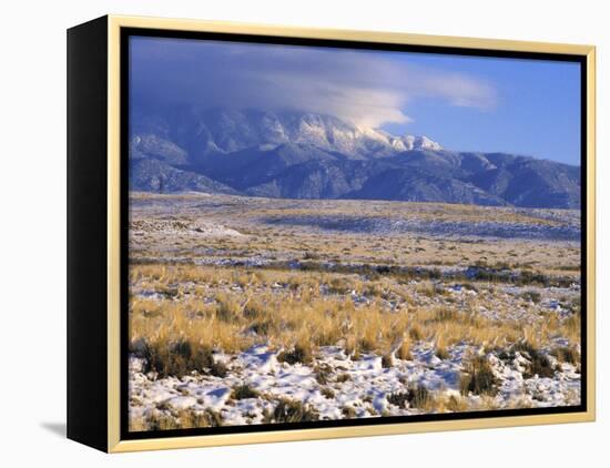 Snow on the Sandia Mountains and High Plains Near Albuquerque, New Mexico-null-Framed Premier Image Canvas