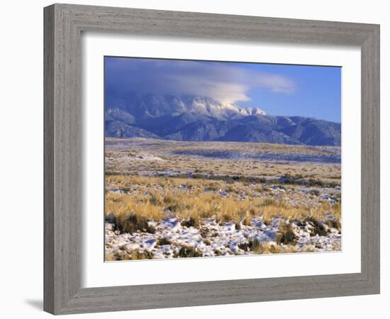 Snow on the Sandia Mountains and High Plains Near Albuquerque, New Mexico-null-Framed Photographic Print