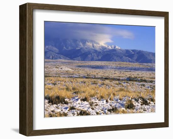 Snow on the Sandia Mountains and High Plains Near Albuquerque, New Mexico-null-Framed Photographic Print